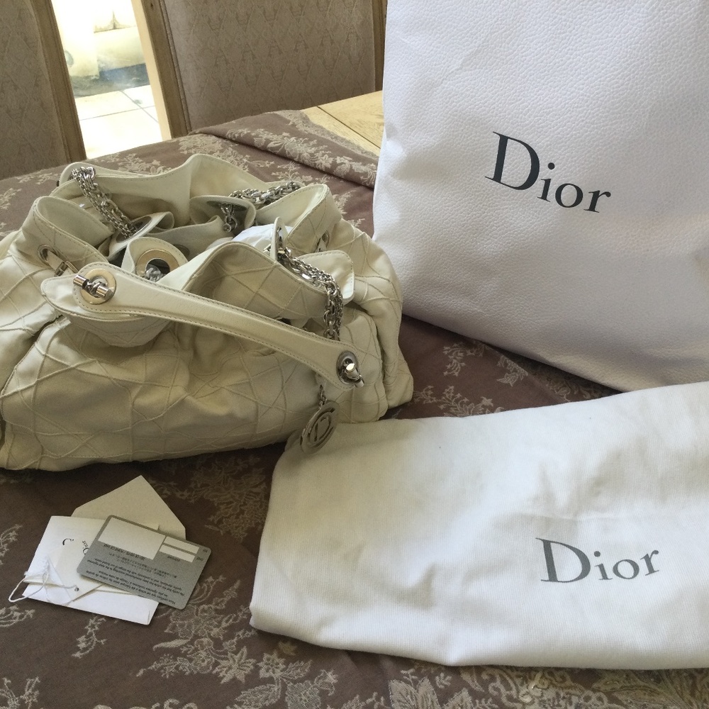 Christian Dior Handbag Blanc Lambskin